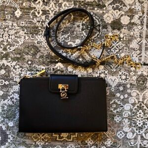 Michael Kors Black and Gold Clutch